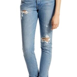 Women's Distressed Levi's Premium 501 Skinny Jeans Size W29